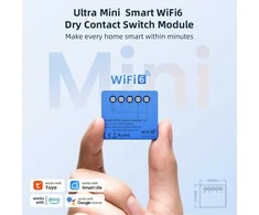 Avatto Išmani relė Wi-Fi 6, 230Vac 8A, 30Vdc 5A, MINI, su sausu kontaktu, TUYA / Smart Life