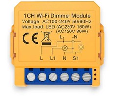 Schneider Electric Avatto Išmanusis Wi-Fi jungiklis su dimeriu TRIAC, veikia su įprastu jungikliu, 230V 150W, TUYA / Smart Life