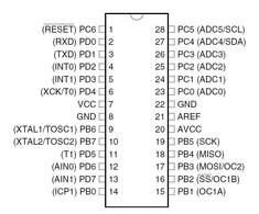 Generic AVR mikrovaldiklis - ATmega8A-PU DIP