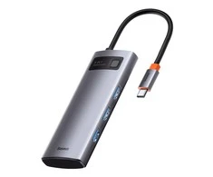 Baseus adapteris 5in1 USB-C šakotuvas 3x USB 3.0 + HDMI + USB-C PD
