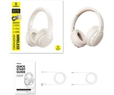 Baseus Belaidės Bluetooth 6.0 ausinės Bass BH1 Lite su mikrofonu, baltos