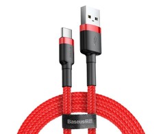 Baseus Cafule kabelis USB-C 3A 1m - Raudonas