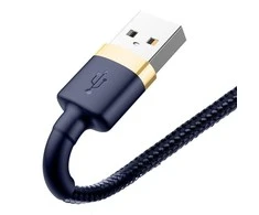 Baseus Cafule USB Lightning kabelis 1.5A 2m - Auksinis / Tamsiai mėlynas