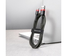 Baseus Cafule micro USB kabelis 2A 3m - Juodas / Raudonas
