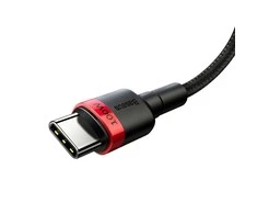 Baseus Cafule PD2.0 100W blykstė įkrovimo USB-C kabelis 20V 5A 2m - Raudonas / Juodas