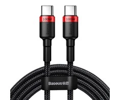 Baseus Cafule PD2.0 100W blykstė įkrovimo USB-C kabelis 20V 5A 2m - Raudonas / Juodas