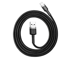 Baseus Cafule USB Lightning kabelis 2.4A 1m - Pilkas / Juodas