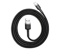 Baseus Cafule USB Lightning kabelis 2.4A 1m - Pilkas / Juodas
