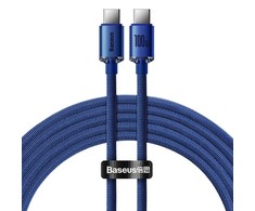 Baseus Crystal Shine kabelis USB-C - USB-C 100W 1.2m mėlynas