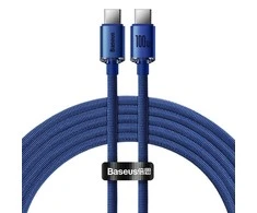 Baseus Crystal Shine kabelis USB-C - USB-C 100W 1.2m mėlynas