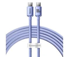 Baseus Crystal Shine USB-C – USB-C laidas 100W 1.2 m – Violetinis