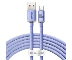 Baseus Crystal Shine USB – USB-C laidas 5A 1.2m – Violetinis