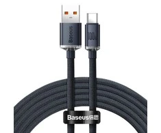 Baseus Crystal USB - USB-C laidas 100W 1.2m - Juodas