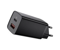 Baseus GaN2 Lite greitas kelioninis įkroviklis USB + C 65W EU - Juodas