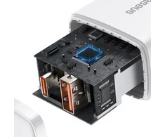 Įkroviklis Baseus Compact Quick Charger 20W USB-C/USB-A baltas CCXJ-B02