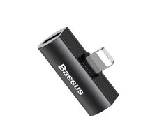 Baseus L46 audio adapteris Lightning-2x Lightning - Juoda