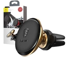 Baseus magnetinis oro išleidimo angos automobilio laikiklis su kabelio segtuku Gold