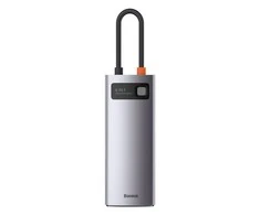 Baseus Metal Gleam serijos 6in1 šakotuvas USB-C - 3x USB 3.0 HDMI USB-C PD Ethernet RJ45