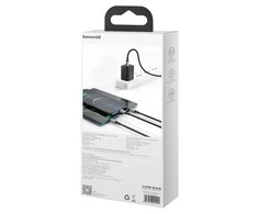 Kabelis USB C - 3 kištukai (USB C (iki 15W), micro USB (iki 10W), lightning (iki 20W)) 1.5m juodas Rapid BASEUS
