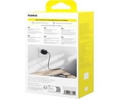 Baseus Sieninis įkroviklis Palm 20W USB-C QC3.0 PD3.0 su USB-C kabeliu 1m, juodas
