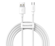 Baseus Simple Wisdom Data kabelių rinkinys USB Micro 2.1a (2vnt) 1.5m - Baltas