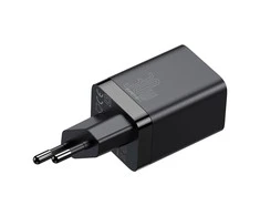 Baseus Super Si Pro įkroviklis USB + USB-C 30W - Juodas