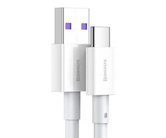 Kabelis USB A - USB C 66W 1.0m baltas (netinka iPhone 15 įkrovimui) Superior BASEUS