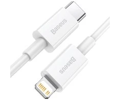 Baseus Superior serijos USB-C – Lightning laidas 20 W PD 2m – Baltas