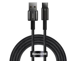 Baseus Tungsten Gold Kabelis USB į Type-C 66 W 2m - Juodas