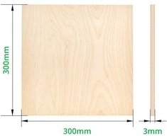 BambuLab Beržo fanera - 3mm - 300x300mm - Bambu Lab - 6vnt