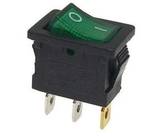 Oem Bistabilus svirties jungiklis KCD1-1 - žalias - 15x21mm - ON/OFF jungiklis 250V - 3PIN