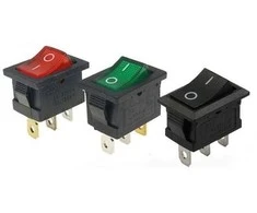 Oem Bistabilus svirties jungiklis KCD1-1 - žalias - 15x21mm - ON/OFF jungiklis 250V - 3PIN