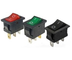 Oem Bistabilus svirties jungiklis KCD1-101 - juodas - 21x15mm - ON/OFF jungiklis 250V - 3PIN