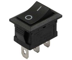 Oem Bistabilus svirties jungiklis KCD1-101 - juodas - 21x15mm - ON/OFF jungiklis 250V - 3PIN