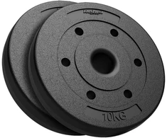 Bituminių svarelių rinkinys 2x10kg, skylė 51mm - olimpinėms štangams, REBEL ACTIVE