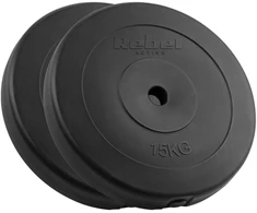Bituminių svarelių rinkinys 2x15kg, skylė 31mm, klasikinė plokštė, REBEL ACTIVE