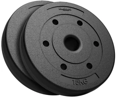 Bituminių svarelių rinkinys 2x15kg, skylė 51mm - olimpinėms štangams, REBEL ACTIVE
