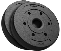 Bituminių svarelių rinkinys 2x7.5kg, skylė 51mm - olimpinėms štangams, REBEL ACTIVE