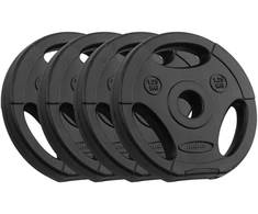 Bituminių svarelių rinkinys 4x1.25kg, skylė 31mm, plokštė su rankenomis, REBEL ACTIVE