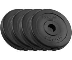 Bituminių svarelių rinkinys 4x1.25kg, skylė 31mm, klasikinė plokštė, REBEL ACTIVE
