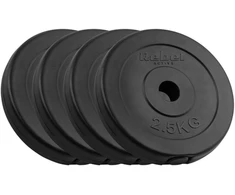 Bituminių svarelių rinkinys 4x2.5kg, skylė 31mm, klasikinė plokštė, REBEL ACTIVE