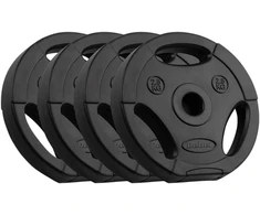 Bituminių svarelių rinkinys 4x2.5kg, skylė 31mm, plokštė su rankenomis, REBEL ACTIVE