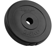 Bituminių svarelių rinkinys 4x2.5kg, skylė 31mm, klasikinė plokštė, REBEL ACTIVE