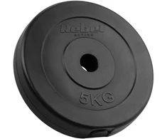 Bituminių svarelių rinkinys 4x5kg, skylė 31mm, klasikinė plokštelė, REBEL ACTIVE