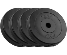 Bituminių svarelių rinkinys 4x5kg, skylė 31mm, klasikinė plokštelė, REBEL ACTIVE