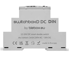 BleBox SwitchBoxD DC DIN - 2 kanalų relė 230V AC 30V DC WiFi - Android / iOS programa