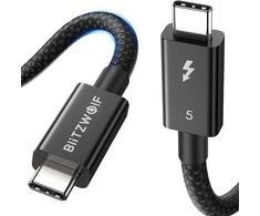 BlitzWolf BW-HDC8 240W USB-C į USB-C kabelis, 1.5m juodos spalvos