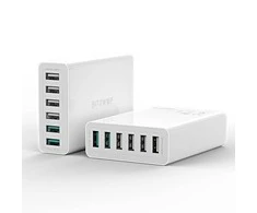 Blitzwolf BW-S15 įkroviklis 6x USB, QC 3.0, 60 W (baltas)