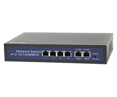 Šakotuvas Blow 4 jungiklis PoE 100Mbps 60W BL-SW6-4P