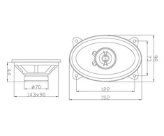 BLOW 0960# Automobilinis garsiakalbis BLOW WH-4616 4x6 2way